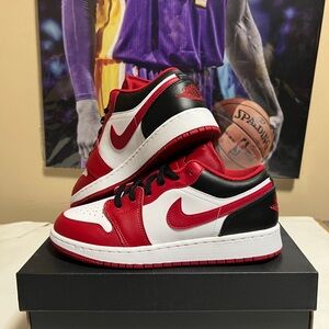 Nike Air Jordan 1 Low Red White Black Sneakers